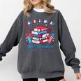 Women's Books Fireworks And Freedom Independence Day Book Lover Comfort Colors Sweatshirt Pepper Women's Books Fireworks And Freedom Independence Day Book Lover Comfort Colors Sweatshirt Pepper