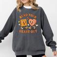 Women's Read Your Heart Out Teacher Valentines Reading Book Love Comfort Colors Sweatshirt Pepper