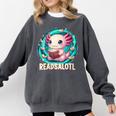 Women's Readsolotl Kawaii Axolotl Reading Book Lover Comfort Colors Sweatshirt Pepper