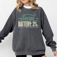 Women's Social Battery 3 Introvert Sarcasm Comfort Colors Sweatshirt Pepper Women's Social Battery 3 Introvert Sarcasm Comfort Colors Sweatshirt Pepper