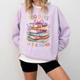 100 Days In The Books Cute Book 100 Days Of School Teachers Comfort Colors Sweatshirt Crimson
