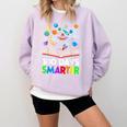 100th Day Of School Astronaut Books Space 100 Days Smarter Comfort Colors Sweatshirt Crimson