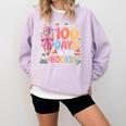 100th Day Of School Teacher Floral 100 Days In The Books Comfort Colors Sweatshirt Crimson