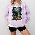 4 Books Are Portable Magic Bookish Reading Nerd Quote Comfort Colors Sweatshirt Crimson