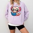 Adorable Book Lover Axolotl With Reading Glasses Cute Comfort Colors Sweatshirt Crimson Adorable Book Lover Axolotl With Reading Glasses Cute Comfort Colors Sweatshirt Crimson