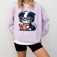 Adorable Book Lover Border Collie With Reading Glasses Cute Raglan Baseball Tee Comfort Colors Sweatshirt Crimson