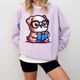 Adorable Book Lover Bulldog With Reading Glasses Cute Raglan Baseball Tee Comfort Colors Sweatshirt Crimson Adorable Book Lover Bulldog With Reading Glasses Cute Raglan Baseball Tee Comfort Colors Sweatshirt Crimson