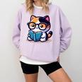 Adorable Book Lover Calico Cat With Reading Glasses Cute For Men Women Kids Comfort Colors Sweatshirt Crimson Adorable Book Lover Calico Cat With Reading Glasses Cute For Men Women Kids Comfort Colors Sweatshirt Crimson