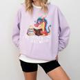 Adorable Book Lover Dragon Read Books Be Kind Stay Weird Comfort Colors Sweatshirt Crimson