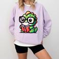 Adorable Book Lover Iguana With Reading Glasses Cute Comfort Colors Sweatshirt Crimson Adorable Book Lover Iguana With Reading Glasses Cute Comfort Colors Sweatshirt Crimson