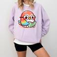 Adorable Book Lover Parrot With Reading Glasses Cute Comfort Colors Sweatshirt Crimson