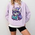 Adorable Book Lover Valkyrie With Reading Glasses Cute Comfort Colors Sweatshirt Crimson