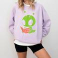 Alien Reading Book Believe In Yourself Kids Women Men Comfort Colors Sweatshirt Crimson