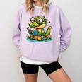 Alligator Reading a Book Animal Comfort Colors Sweatshirt Crimson Alligator Reading a Book Animal Comfort Colors Sweatshirt Crimson