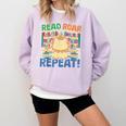 Animals Read Reading Book Library First Day Of School Kids Comfort Colors Sweatshirt Crimson