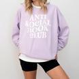 Anti Social Book Club Book Lover Reading Bookworm Reader Comfort Colors Sweatshirt Crimson