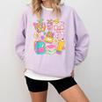 Apple Disco Pencil Books Bow Teacher Student Back To School Comfort Colors Sweatshirt Crimson