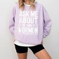 Ask Me About The Book Of Mormon Comfort Colors Sweatshirt Crimson