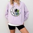 Astronaut Reading Book To Alien Moon Space Astronomy Comfort Colors Sweatshirt Crimson