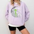 Astronaut Reading Book To Alien Moon Space Women Kids Men Premium Tri-Blend Comfort Colors Sweatshirt Crimson