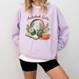 Audiobook Girlie Headphones Book Tea Love Comfort Colors Sweatshirt Crimson