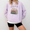 Barely Tolerable Book Lover Floral Quote Pride And Prejudice Comfort Colors Sweatshirt Crimson