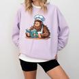 Bigfoot Reading a Cookbook Comfort Colors Sweatshirt Crimson