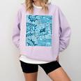 Blue Comic Book Blue Graphic Comfort Colors Sweatshirt Crimson