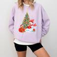 Book Christmas Tree Bookworm Gingerbread Man Snowman Reading Comfort Colors Sweatshirt Crimson