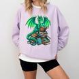 Book Dragon Reading Fantasy Comfort Colors Sweatshirt Crimson