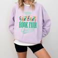 Book Fair Queen Literature School Book Fair Event Comfort Colors Sweatshirt Crimson