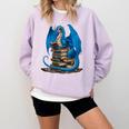 Book Lover Bookworm Reading Books Dragon Premium Tri-Blend Comfort Colors Sweatshirt Crimson