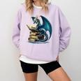 Book Lover Bookworm Reading Books Dragon Sci-Fi Character Comfort Colors Sweatshirt Crimson