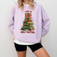 Book Lover Christmas Tree I Have No Shelf Control Comfort Colors Sweatshirt Crimson