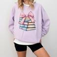 Book Lover Coquette Bow Pink Dainty Ribbon Cute Bookworm Comfort Colors Sweatshirt Crimson