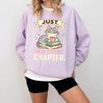 Book Lover Cute Cat Coffee Just 1 More Chapter Cozy Reading Comfort Colors Sweatshirt Crimson