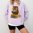 Book Lover Owl Reading Bookish Library Read Books Be Kind Comfort Colors Sweatshirt Crimson