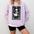 Book Lover The Reader Tarot Card Skeleton Reading Comfort Colors Sweatshirt Crimson