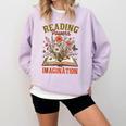 Book Lover Reading Bookish Floral Reading Powers Imagination Comfort Colors Sweatshirt Crimson