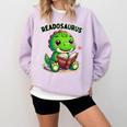 Book Lover Reading Dinosaur Readosaurus Library Comfort Colors Sweatshirt Crimson