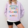 Book Lovers Reading Bedtime Cozy Pajama For Librarians Comfort Colors Sweatshirt Crimson