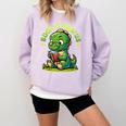 Book A Saurus Bookasaurus Dinosaur Book Girls Boys Toddler Comfort Colors Sweatshirt Crimson