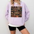 Book Book Shelves Library Comfort Colors Sweatshirt Crimson
