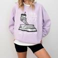 I Like My Book Spicy Read Reading Librarian Men Women Kids Comfort Colors Sweatshirt Crimson