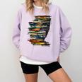 Book Women Graphic Art Colorful Eyes Comfort Colors Sweatshirt Crimson