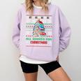 All Booked For Christmas Tree Book Ugly Christmas Sweatshirt Comfort Colors Sweatshirt Crimson