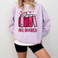 All Booked Read Book Reading Librarian Men Women Kids Comfort Colors Sweatshirt Crimson All Booked Read Book Reading Librarian Men Women Kids Comfort Colors Sweatshirt Crimson