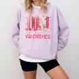 All Booked For Valentine Book Reading Women Girl Teacher Comfort Colors Sweatshirt Crimson