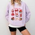 All Booked For Valentine Coquette Bow Girl Women Teacher Comfort Colors Sweatshirt Crimson