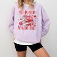 All Booked For Valentines Book Coffee Teacher Women Comfort Colors Sweatshirt Crimson